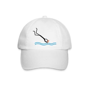 springen / schwimmen - Baseballkappe - Weiß/Weiß - Vorne