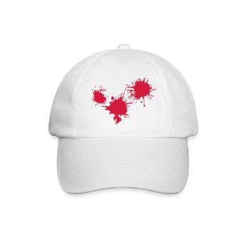 3 Blutflecken Klex Tropfen Farbe - Baseballkappe - Weiß/Weiß - Vorne