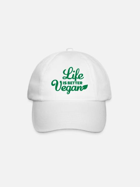 Vegan - Baseballkappe - Weiß/Weiß