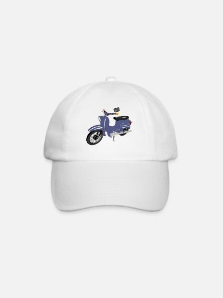 Simson Schwalbe blau - Baseballkappe - Weiß/Weiß