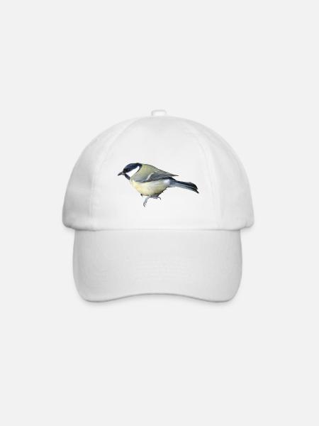 Vogel Kohlmeise - Baseballkappe - Weiß/Weiß