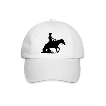 Pferdesport Westernreiten - Reining - Baseballkappe - Weiß/Weiß - Vorne