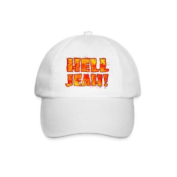 Hell Jeah! (Schriftzug) - Baseballkappe - Weiß/Weiß - Vorne