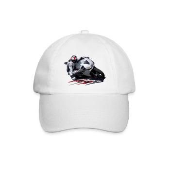 Rennmotorrad - Baseballkappe - Weiß/Weiß - Vorne