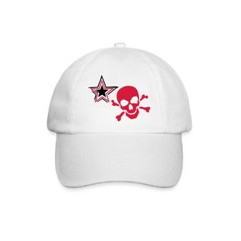 Tod Kopf Stern crane skull - Baseballkappe - Weiß/Weiß - Vorne