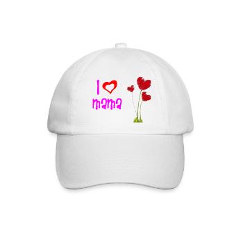 Liebevolles Muttertagsherz Blumendesign - Baseballkappe - Weiß/Weiß - Vorne