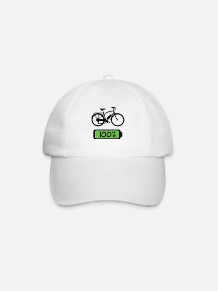E-Bike Fahrrad Akku Batterie - Baseballkappe - Weiß/Weiß