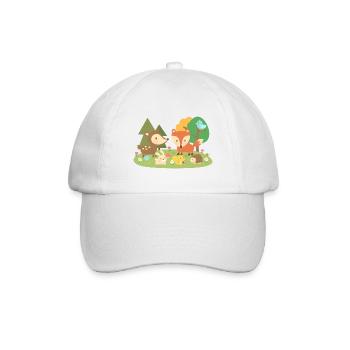 Niedliche Waldtiere - Baseballkappe - Weiß/Weiß - Vorne