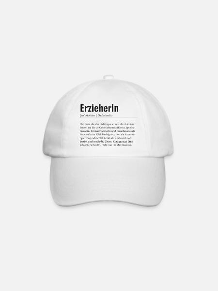 Spruchdesign - Erzieherin - Baseballkappe - Weiß/Weiß