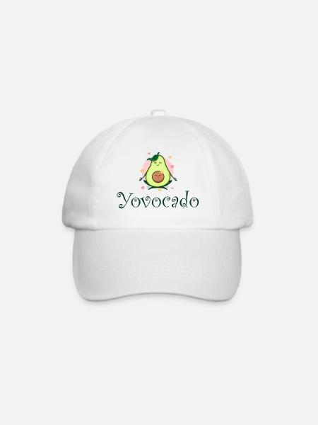 Yovocado Avocado Yoga Mutter Kind Schwangerschaft - Baseballkappe - Weiß/Weiß