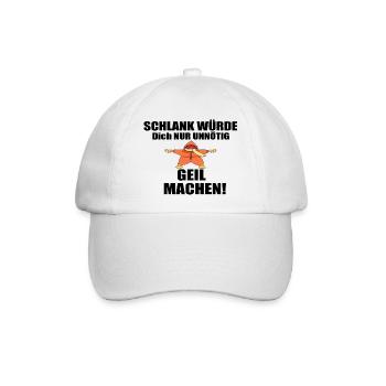 Schlank würde dich nur unnötig Geil machen 202 Ide - Baseballkappe - Weiß/Weiß - Vorne