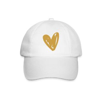 Goldenes Herz Kritzel-Design - Baseballkappe - Weiß/Weiß - Vorne