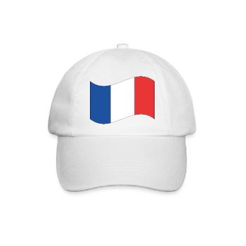 Flagge Frankreich Geschenk - Baseballkappe - Weiß/Weiß - Vorne