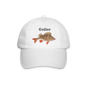 Geiler Barsch Spruch Geschenkidee Angler Fischer - Baseballkappe - Weiß/Weiß - Vorne