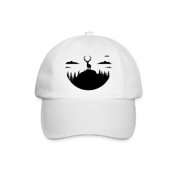 Hirsche - Baseballkappe - Weiß/Weiß - Vorne