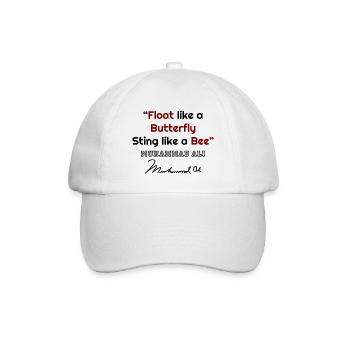 Muhammad Ali, Muhammad Ali Zitate, berühmte Zitate, - Baseballkappe - Weiß/Weiß - Vorne
