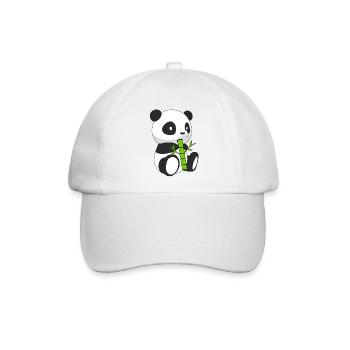Panda, der Bambus isst - Baseballkappe - Weiß/Weiß - Vorne