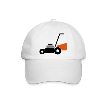 Rasenmäher - Baseballkappe - Weiß/Weiß - Vorne