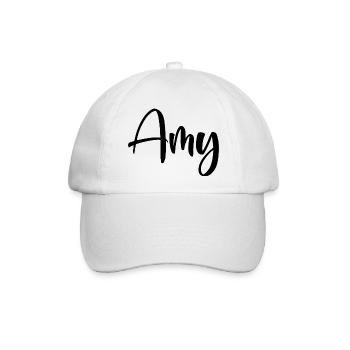 Vorname - Amy - Baseballkappe - Weiß/Weiß - Vorne