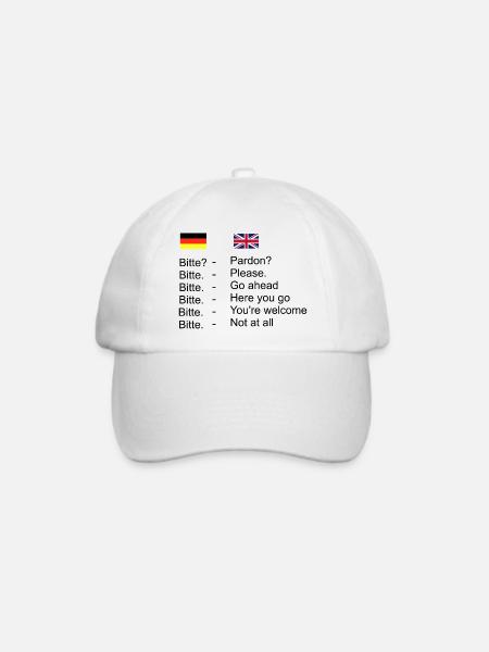 Difference between German and English - Baseballkappe - Weiß/Weiß