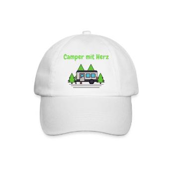 Camper mit Herz - Baseballkappe - Weiß/Weiß - Vorne