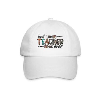 Bester Lehrer aller Zeiten - Baseballkappe - Weiß/Weiß - Vorne
