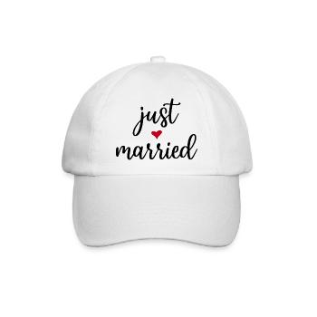 Just Married Geschenkidee - Baseballkappe - Weiß/Weiß - Vorne