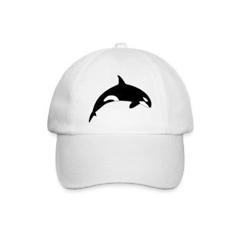 Schwertwal Orca Killerwal - Baseballkappe - Weiß/Weiß - Vorne