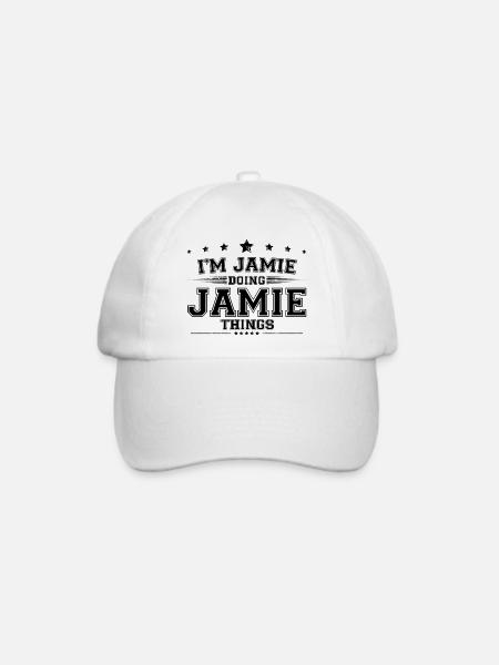 Ich bin Jamie, der Jamie-Sachen macht - Baseballkappe - Weiß/Weiß
