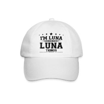 Ich bin Luna, die Luna-Sachen macht - Baseballkappe - Weiß/Weiß - Vorne