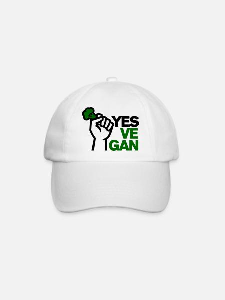Veganer Vegetarisch Vegan Yes Ve gan Tierliebhaber - Baseballkappe - Weiß/Weiß