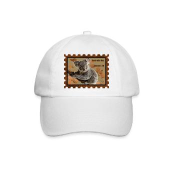 Koala Briefmarke - Baseballkappe - Weiß/Weiß - Vorne