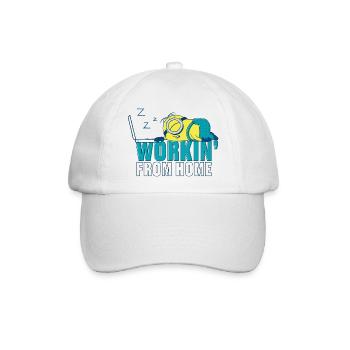 Minions Stuart Zuhause Arbeiten - Baseballkappe - Weiß/Weiß - Vorne