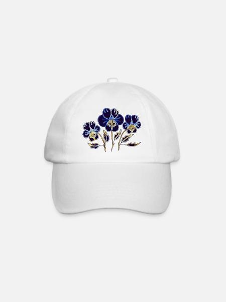 Blumen - Baseballkappe - Weiß/Weiß
