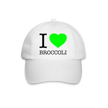 I LOVE BROCCOLI Brokkoli Gemüse - Baseballkappe - Weiß/Weiß - Vorne