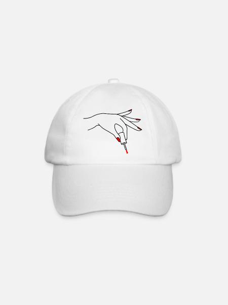 Nagellack-Pediküre-Logo 3 - Baseballkappe - Weiß/Weiß