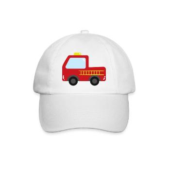 Feuerwehr Auto - Baseballkappe - Weiß/Weiß - Vorne