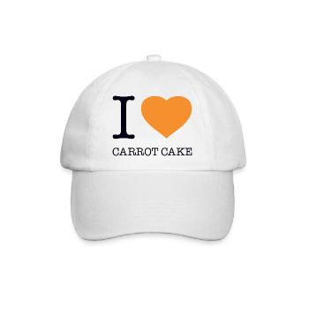 I LOVE CARROT CAKE Karottenkuchen - Baseballkappe - Weiß/Weiß - Vorne