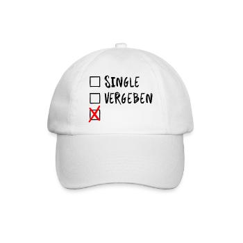 Single Vergeben Anpassen - Baseballkappe - Weiß/Weiß - Vorne