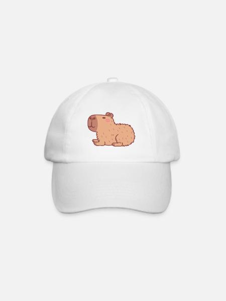 Süßes ruhendes Capybara Doodle - Baseballkappe - Weiß/Weiß