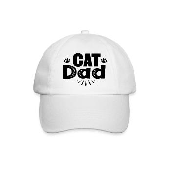 Cat Dad - Baseballkappe - Weiß/Weiß - Vorne