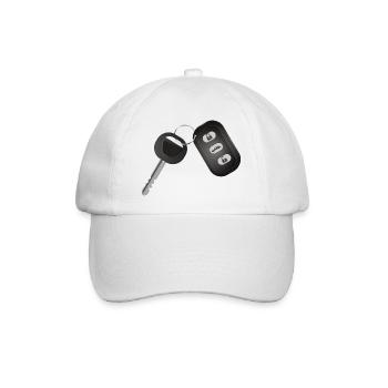 einzelner Autoschlüssel mit Funkfernbedienung - Baseballkappe - Weiß/Weiß - Vorne