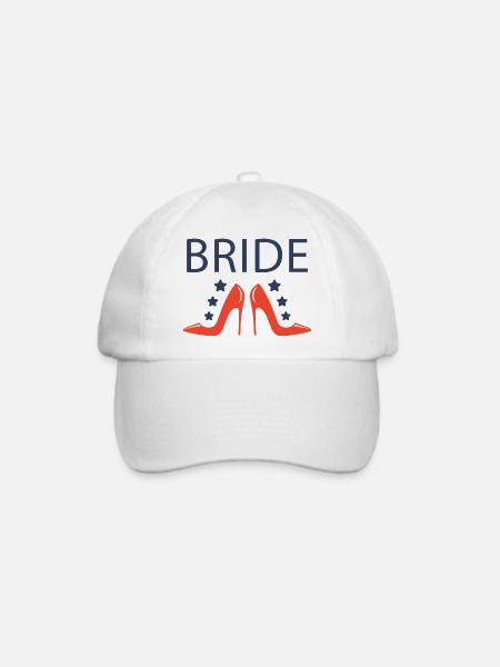 Die Braut. Heirat. JUNGGESELLINNENABSCHIED. Geschenkidee. - Baseballkappe - Weiß/Weiß