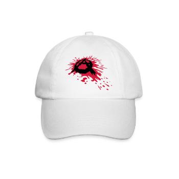 Blut Spritzer Anarchie Symbol - Baseballkappe - Weiß/Weiß - Vorne