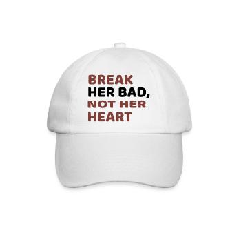 BREAK HER BED, NOT HER HEART - Baseballkappe - Weiß/Weiß - Vorne