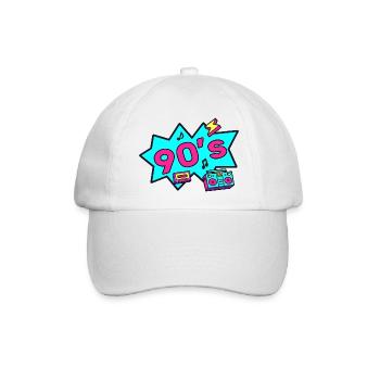 90er Jahre 90´s nineties ninety neunziger - Baseballkappe - Weiß/Weiß - Vorne