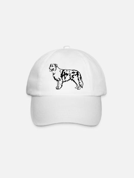Australian Shepherd - Baseballkappe - Weiß/Weiß