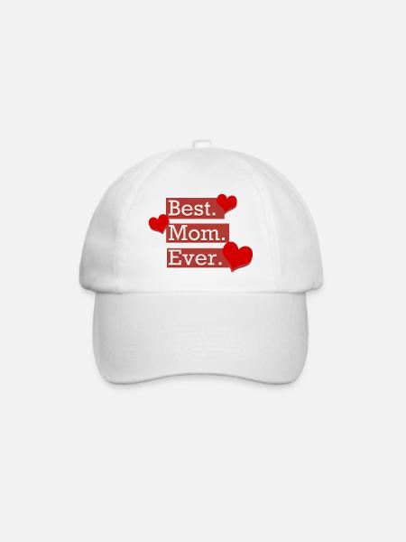 Best Mom Ever | Muttertags Geschenk Shirt - Baseballkappe - Weiß/Weiß