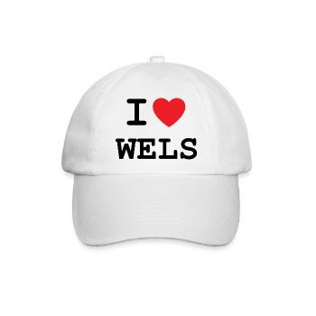 I love Wels - Ich liebe Wels - Baseballkappe - Weiß/Weiß - Vorne