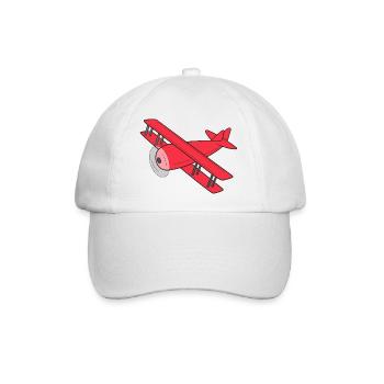 Flugzeug Doppeldecker - Baseballkappe - Weiß/Weiß - Vorne